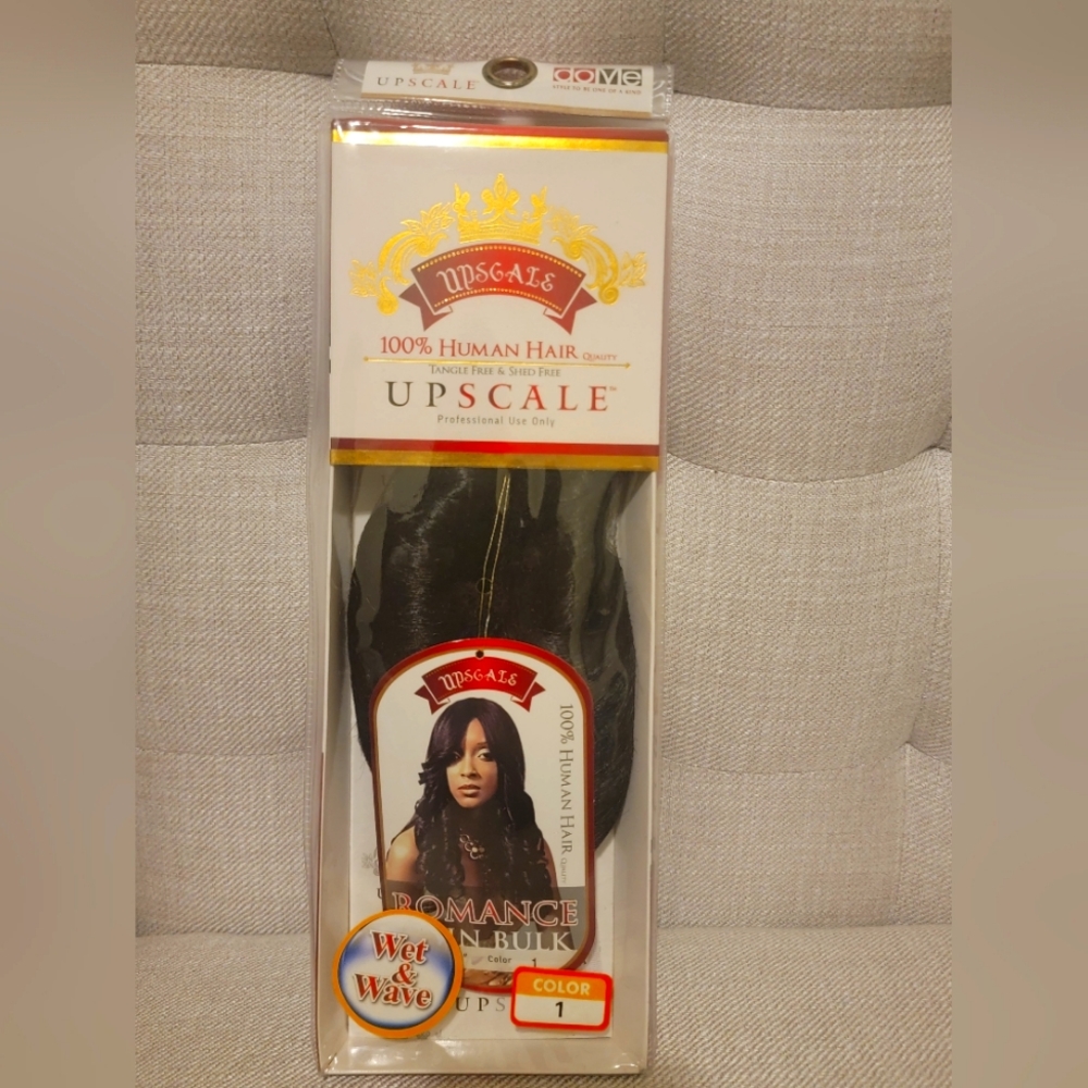 New unused 100% Human Hair Romance Twin Bulk, 18" (Color #1)